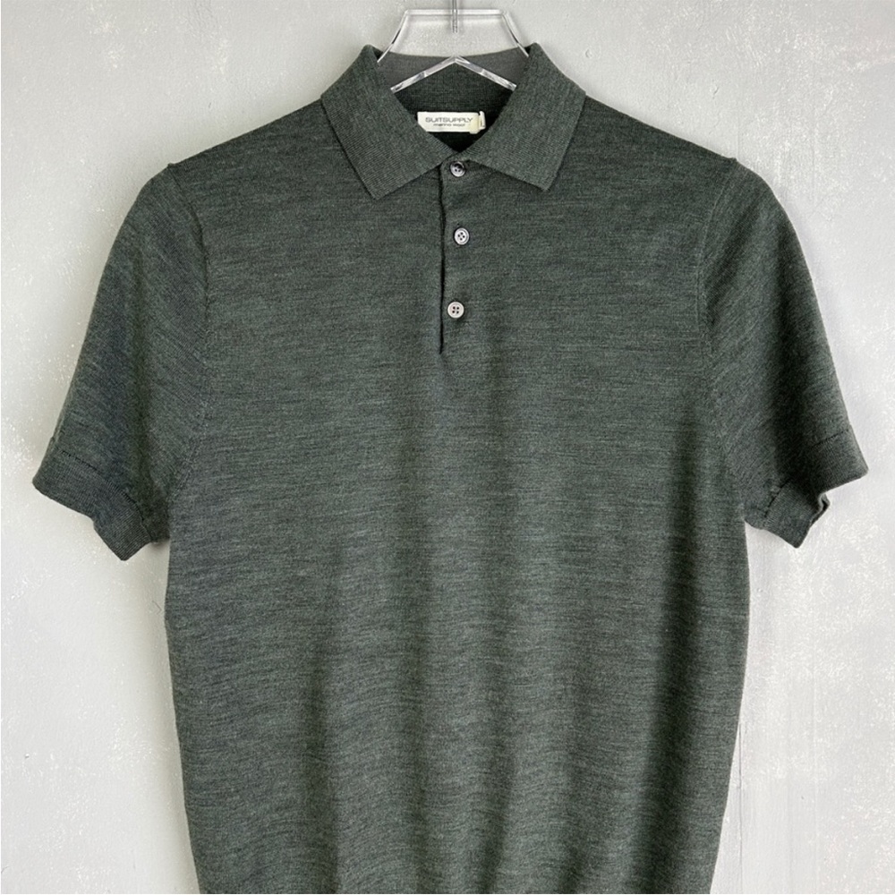 Suitsupply men's size M dark green polo shirt Australian merino wool